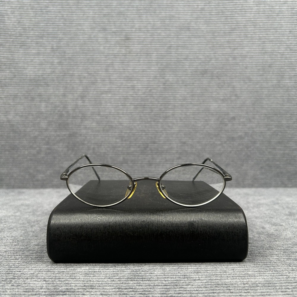 Giorgio Armani 274-T 1070 Gunmetal Gray Oval Metal Y2k Eyeglasses Frames Italy
